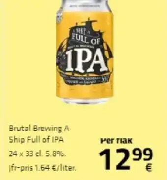 Fleggaard Brutal Brewing A Ship Full of IPA 24 x 33 cl. 5,8%. tilbud