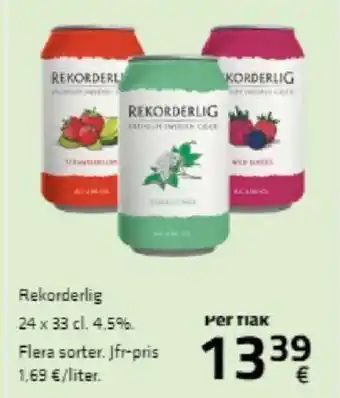 Fleggaard Rekorderlig 24 x 33 cl tilbud