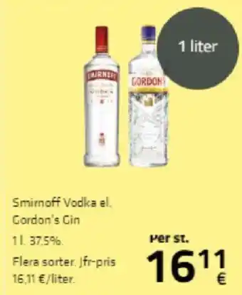 Fleggaard Smirnoff Vodka el. Gordon's Gin tilbud