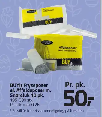 Fleggaard BUYit Fryseposer el. Affaldsposer m. Snøreluk 10 pk tilbud