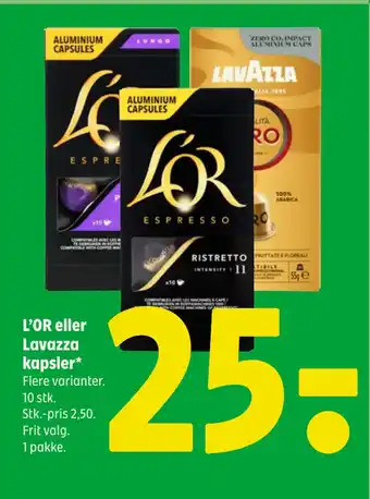 Coop 365 L’OR eller Lavazza kapsler tilbud