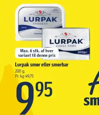 Føtex Lurpak smør eller smørbar 200ge tilbud