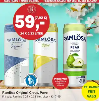 Købmandsgården Ramlösa Original, Citrus, Pære tilbud