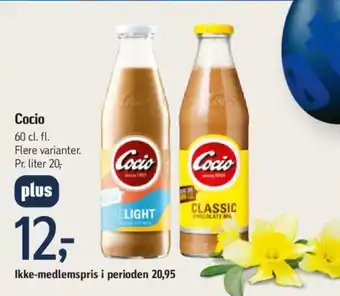 Cocio 60 cl. fl. Flere varianter. Pr. liter 20,