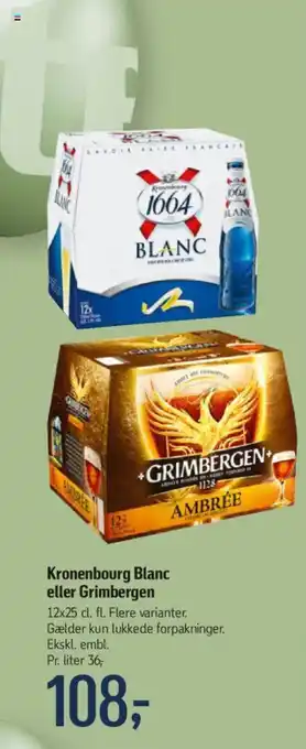 Føtex Kronenbourg Blanc eller Grimbergen tilbud