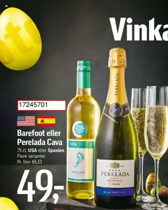 Føtex Barefoot eller Perelada Cava tilbud