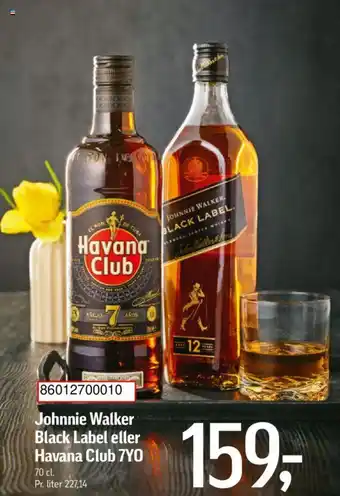 Føtex Johnnie Walker Black Label eller Havana Club 7YO tilbud