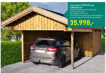 Fog carport CP01HR med redskabsrum