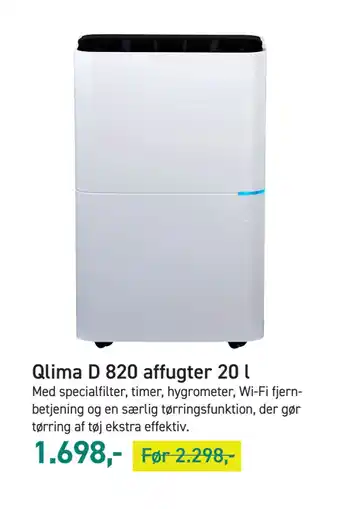 Johannes Fog Qlima D 820 affugter 20 l tilbud