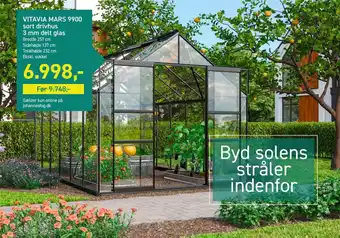 VITAVIA MARS 9900 sort drivhus 3 mm delt glas
