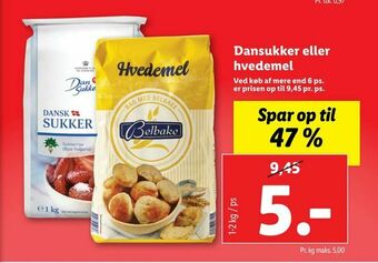 Let-Køb Dansukker eller hvedemel tilbud
