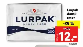 Let-Køb Lurpak dansk smør tilbud