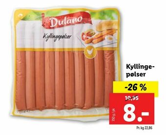 Let-Køb Kyllinge- pølser tilbud