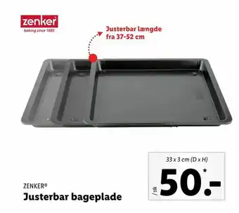 Justerbar bageplade