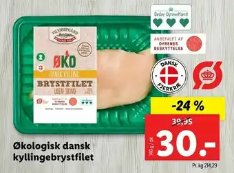 Let-Køb Økologisk dansk kyllingebrystfilet tilbud