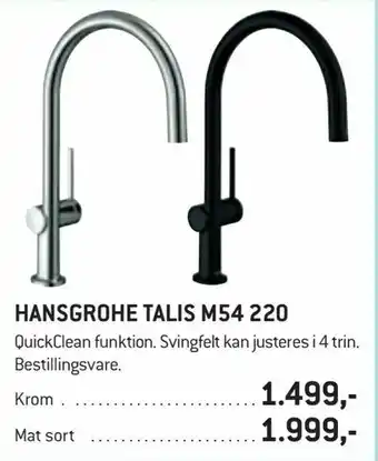 XL-BYG Hansgrohe talis m54 220 tilbud
