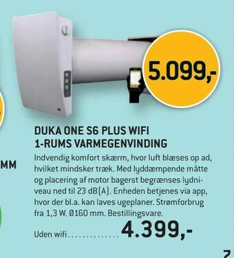 Duka one s6 plus wifi 1-rums varmegenvinding