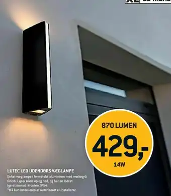 Lutec leo udendørs væglampe