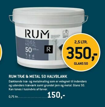 XL-BYG Rum træ & metal 50 halvblank tilbud