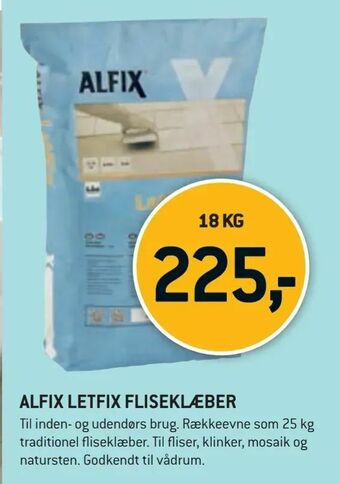 XL-BYG Alfix letfix fliseklæber tilbud