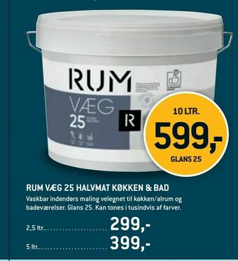 XL-BYG Rum væg 25 halvmat køkken & bad tilbud