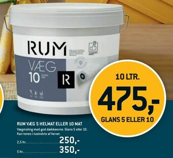 XL-BYG Rum væg 5 helmat eller 10 mat tilbud