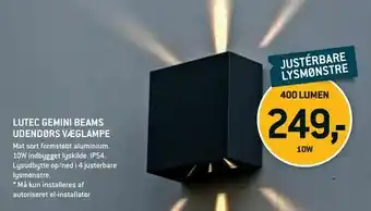 XL-BYG Lutec gemini beams udendørs væglampe tilbud