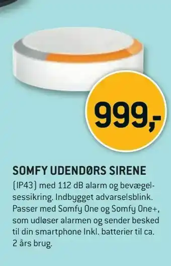 XL-BYG Somfy udendørs sirene tilbud
