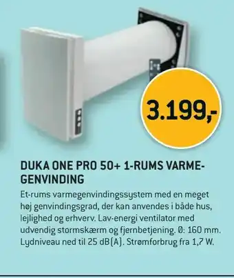 XL-BYG Duka one pro 50+ 1-rums varme- genvinding tilbud