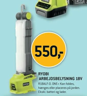 Ryobi arbejdsbelysning 18v