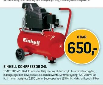 XL-BYG EINHELL KOMPRESSOR 24L tilbud