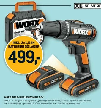Worx bore-/skruemaskine 20v