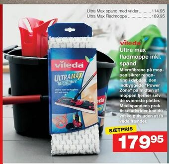 Ultra max fladmoppe inkl. spand