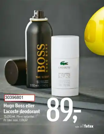 Føtex Hugo Boss eller Lacoste deodorant tilbud