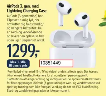 Føtex AirPods 3. gen. med Lightning Charging Case tilbud