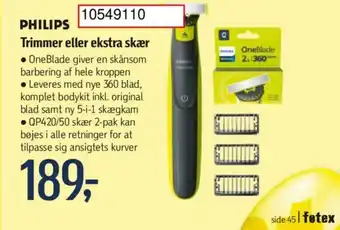 Føtex PHILIPS Trimmer eller ekstra skær tilbud