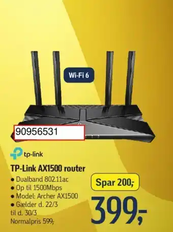 Føtex TP-Link AX1500 router tilbud