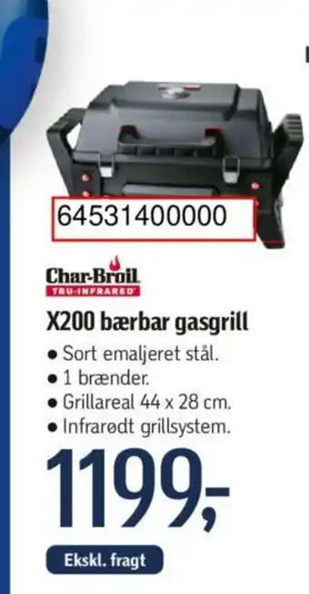 Føtex Char-Broil X200 bærbar gasgrill tilbud