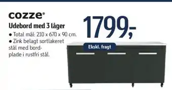 Cozze Udebord med 3 låger