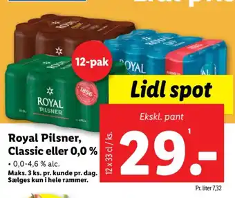 Lidl Royal Pilsner, Classic eller 0,0% tilbud