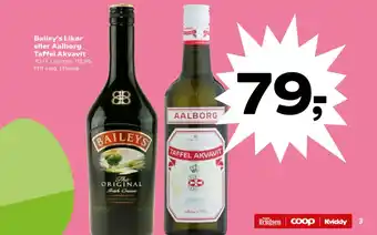 Kvickly Bailey's Likør eller Aalborg Taffel Akvavit tilbud