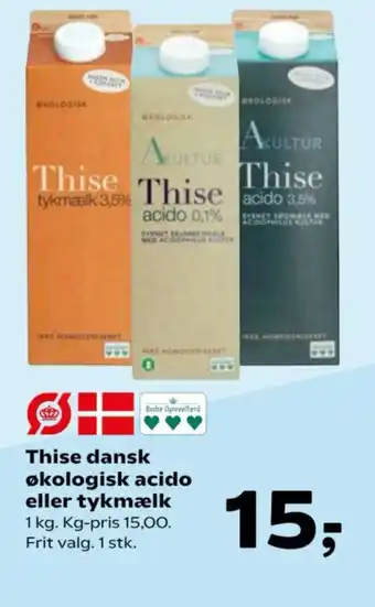 Kvickly Thise dansk økologisk acido eller tykmælk tilbud