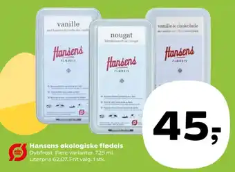 Kvickly Hansens økologiske flødeis tilbud