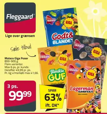 Fleggaard Malaco Giga Poser tilbud