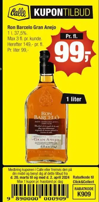 Calle Ron Barcelo Gran Anejo tilbud