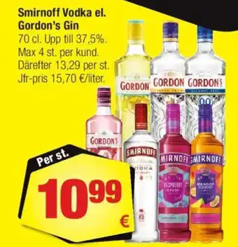 Calle Smirnoff Vodka el. Gordon's Gin tilbud