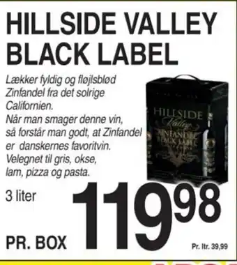 ABC Lavpris HILLSIDE VALLEY BLACK LABEL tilbud