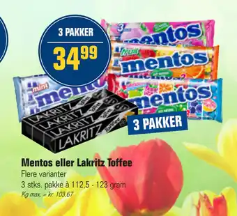 Otto Duborg Mentos eller Lakritz Toffee tilbud