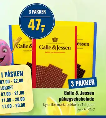 Otto Duborg Galle & Jessen pålægschokolade tilbud