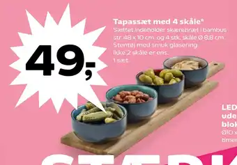 Kvickly Tapassæt med 4 skåle tilbud